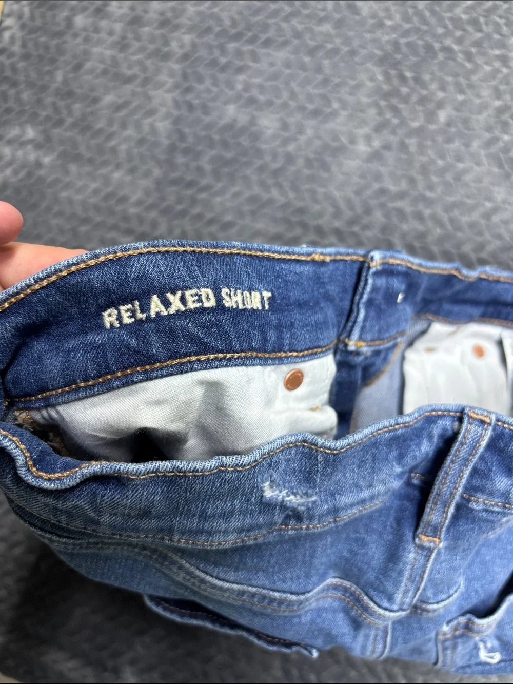American Eagle Outfitters Raw Hem Distressed Denim Shorts - Blue